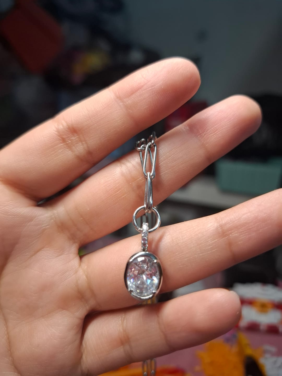 Customer photo review of Collar Quimera Plata + Zirconia
