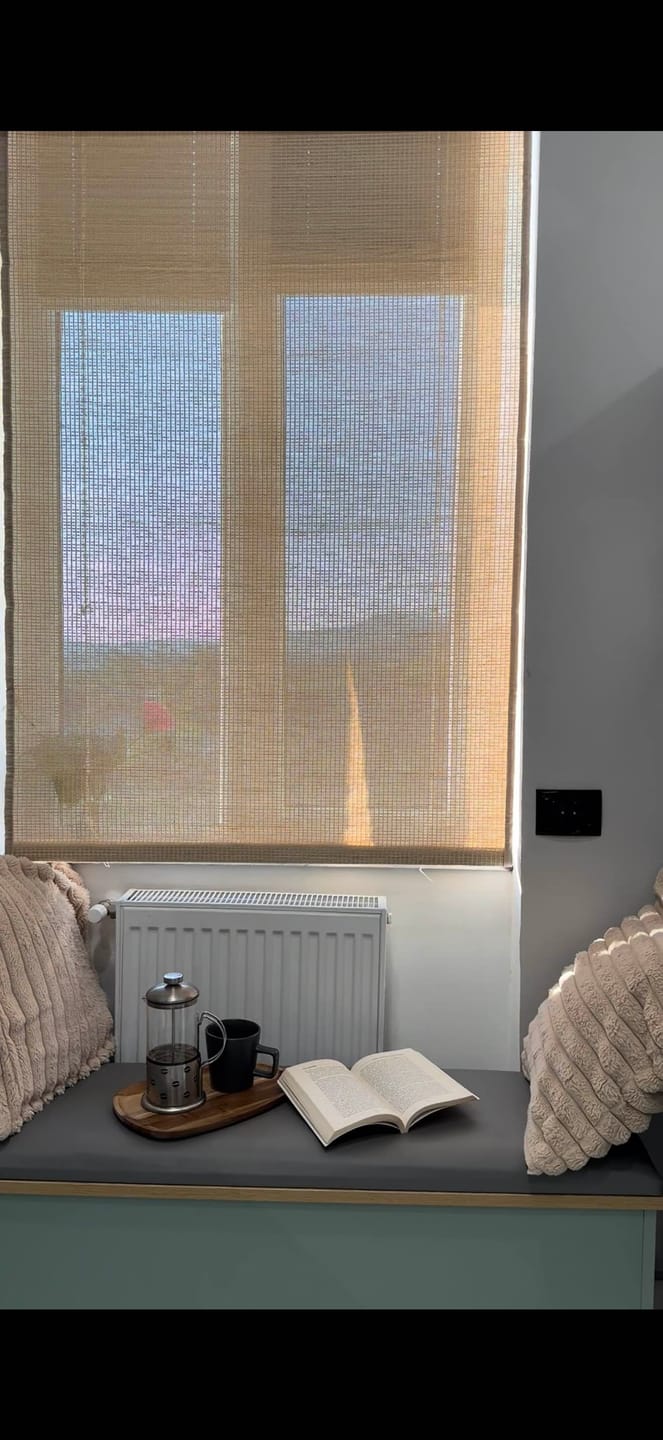 Customer photo review of Rattan Natural Bamboo Woven Wood Shades