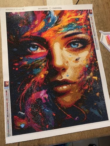 Customer photo review of Colorful Woman | AB Diamond Painting Kit