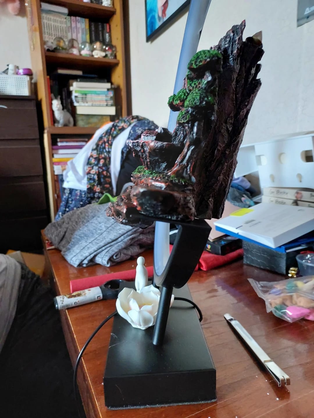 Customer photo review of Ceramic Table Lamp for Living Room, Incense Burner, 41 cm
