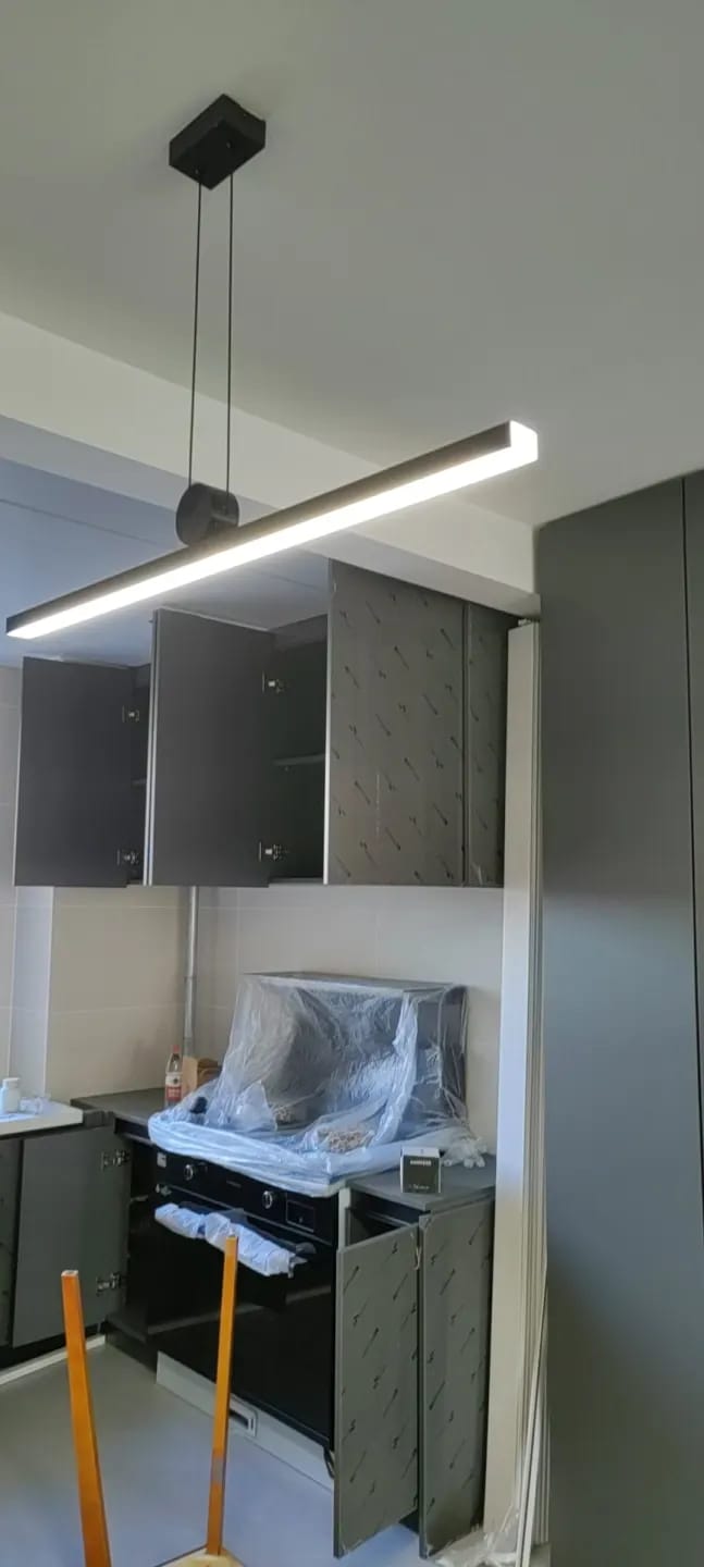 Customer photo review of Slim Bar Pendant Light for Kitchen Island, Linear, 100 cm