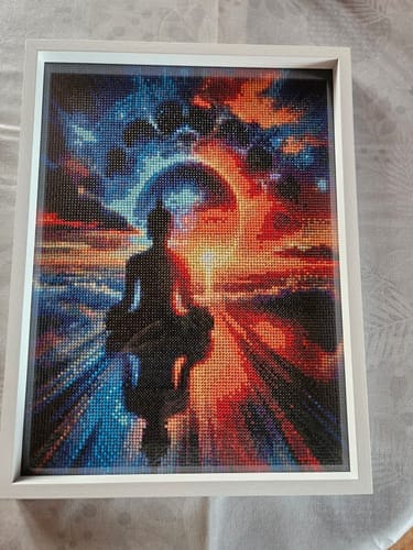 Customer photo review of Buddha sunset | Diamond Painting Kit
