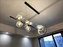 Customer photo review of Iron Chandelier for Staircase, Matte Black Frame, 90 cm