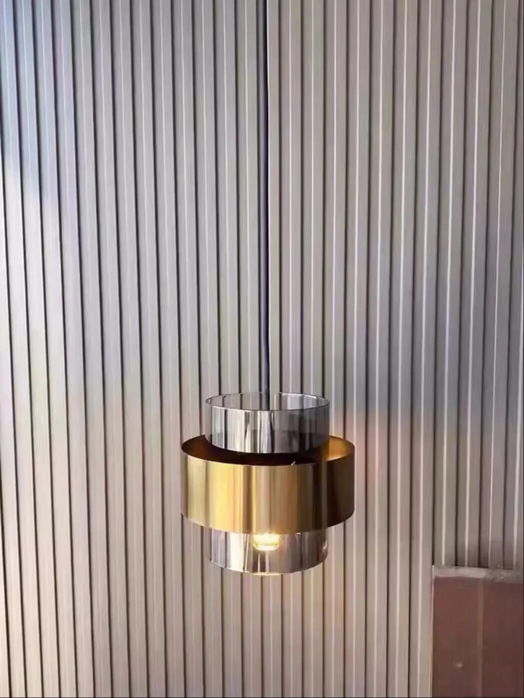 Customer photo review of Amber Cylinder Pendant Light for Kitchen Island, 20 cm