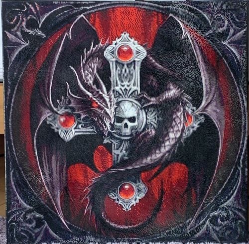 Customer photo review of Skull Dragon | Diamond Painting Kit