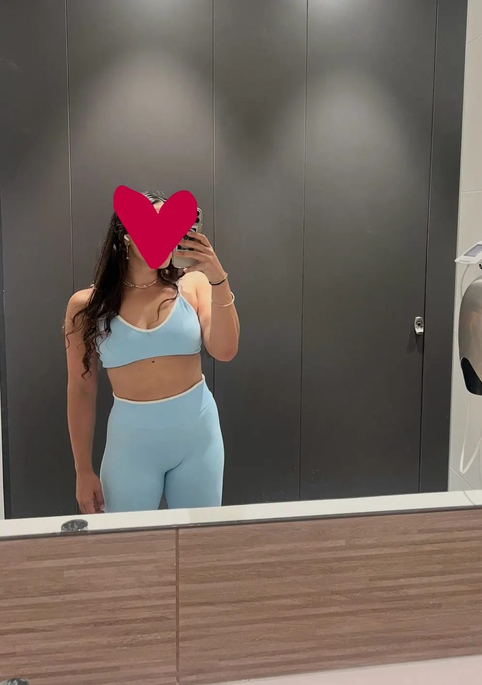 Customer photo review of Fitness Suit Strappy Contrast Pants Knit