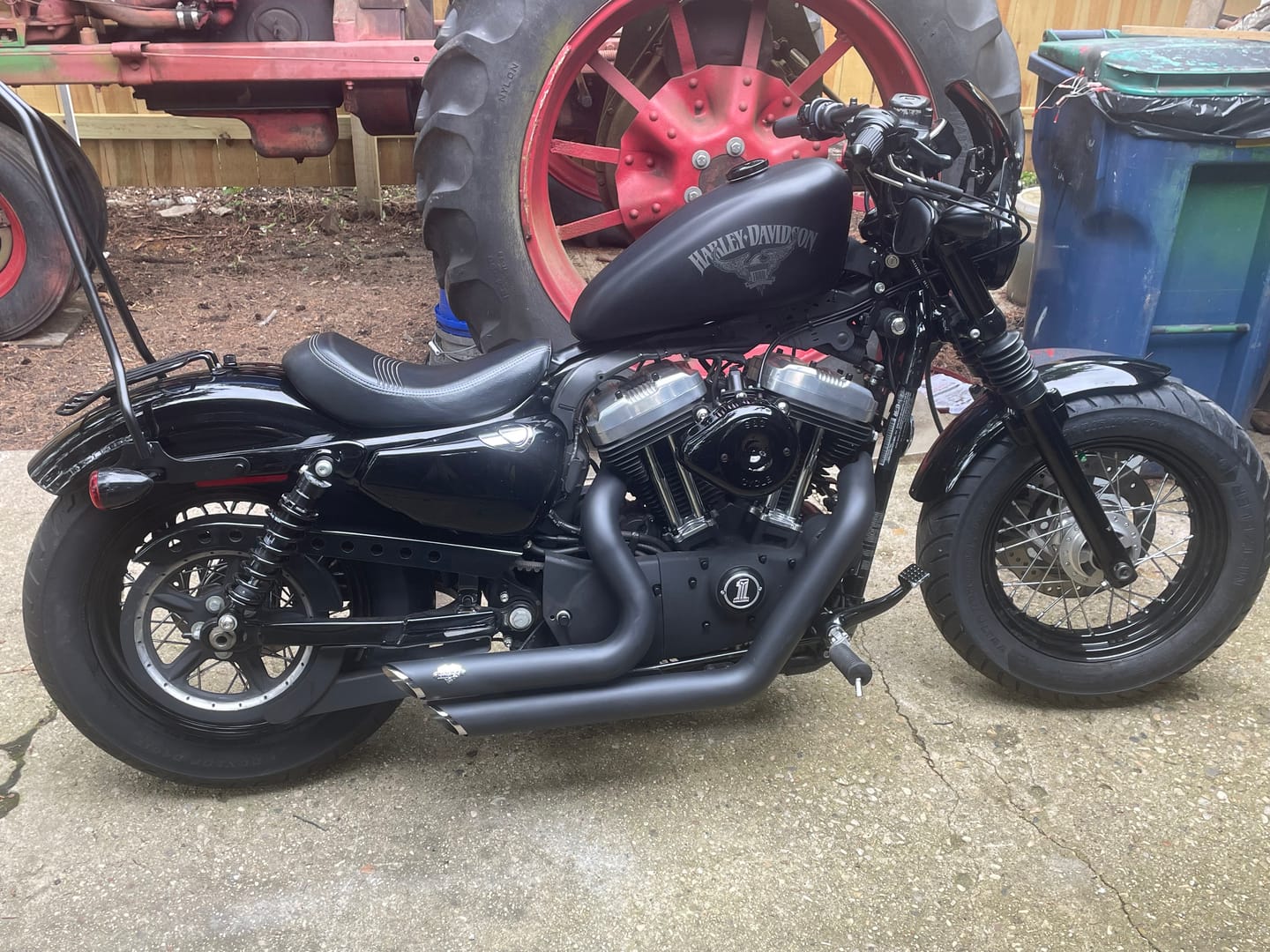 Customer photo review of Iron Born Blade 25" Sissy Bar for Harley Sportster Forty Eight Matte Black