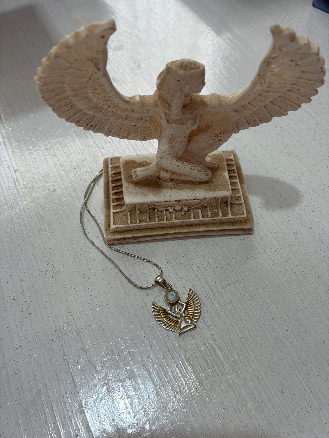 Customer photo review of Goddess Isis Pendant with Moonstone