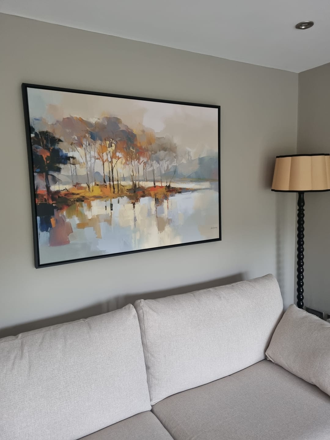 Customer photo review of Trees Along The Lake Canvas Print
