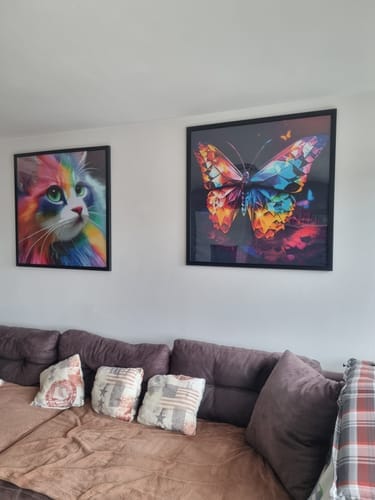 Customer photo review of Mystic cat of prey | AB Diamond Painting Kit