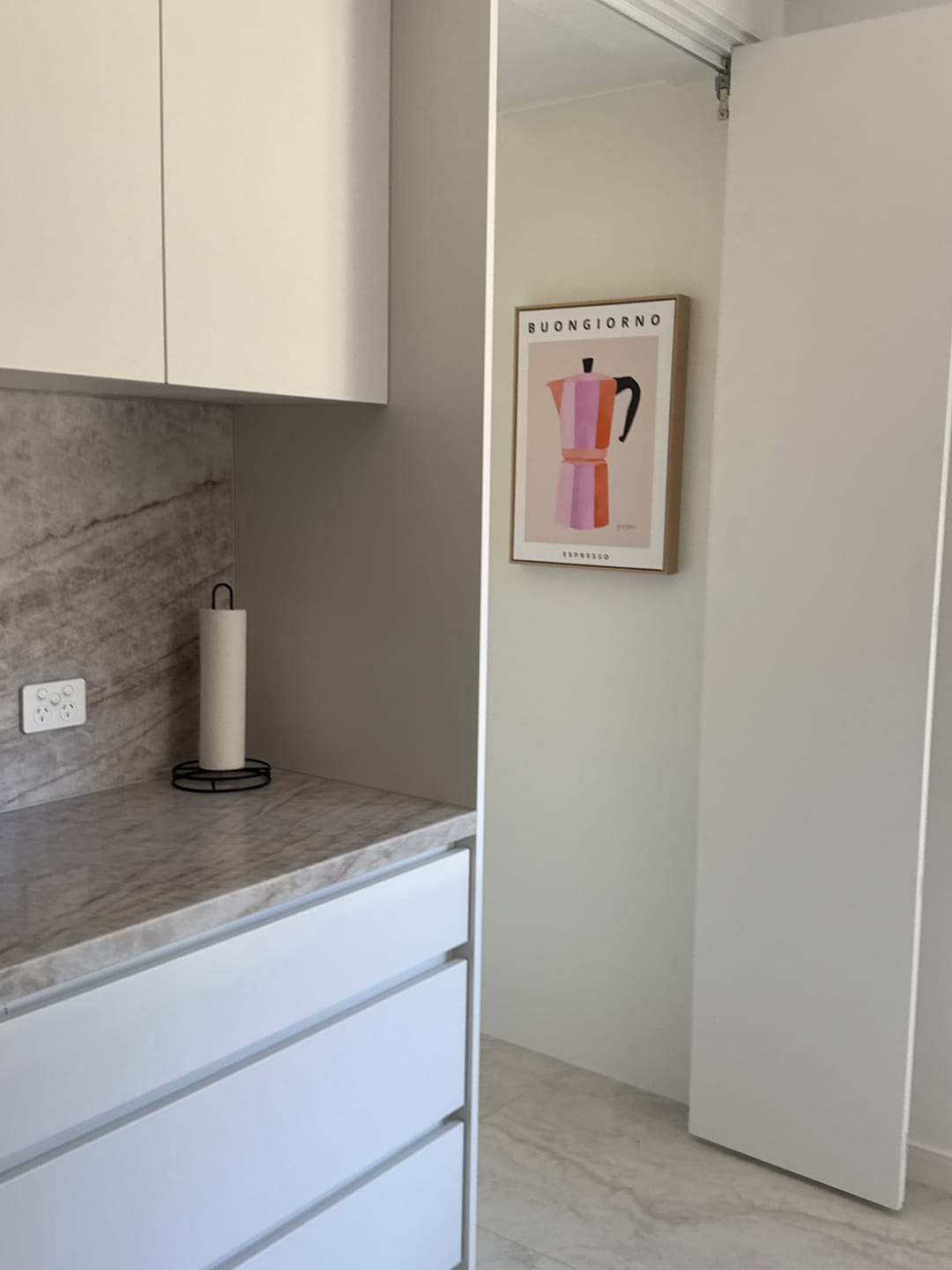Customer photo review of Buongiorno Espresso by Baroo Bloom | Framed Canvas Wall Art
