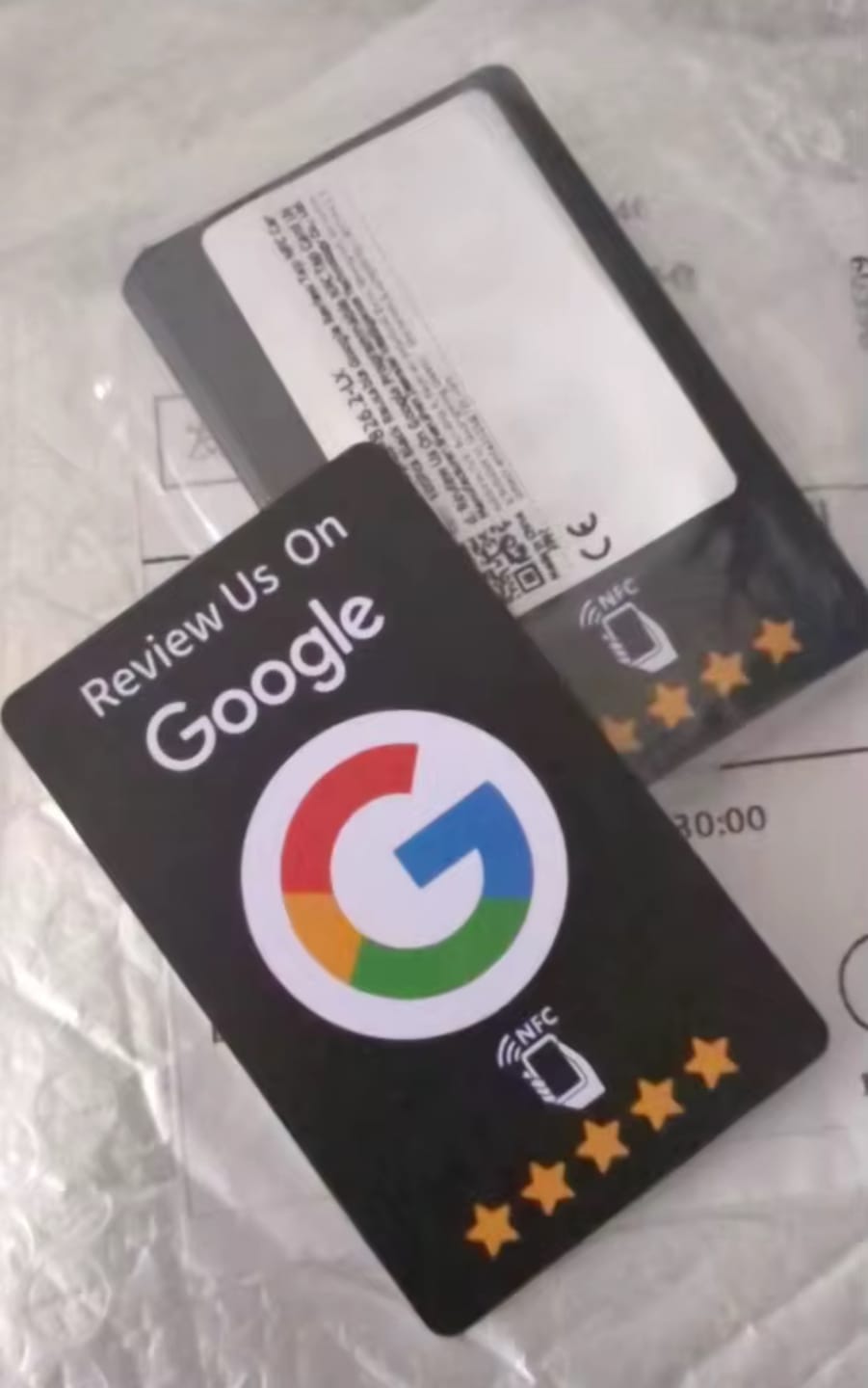 Customer photo review of Tarjetas NFC para reseñas de Google