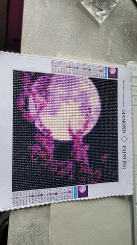 Customer photo review of Purple Full Moon | Diamond Painting Kit