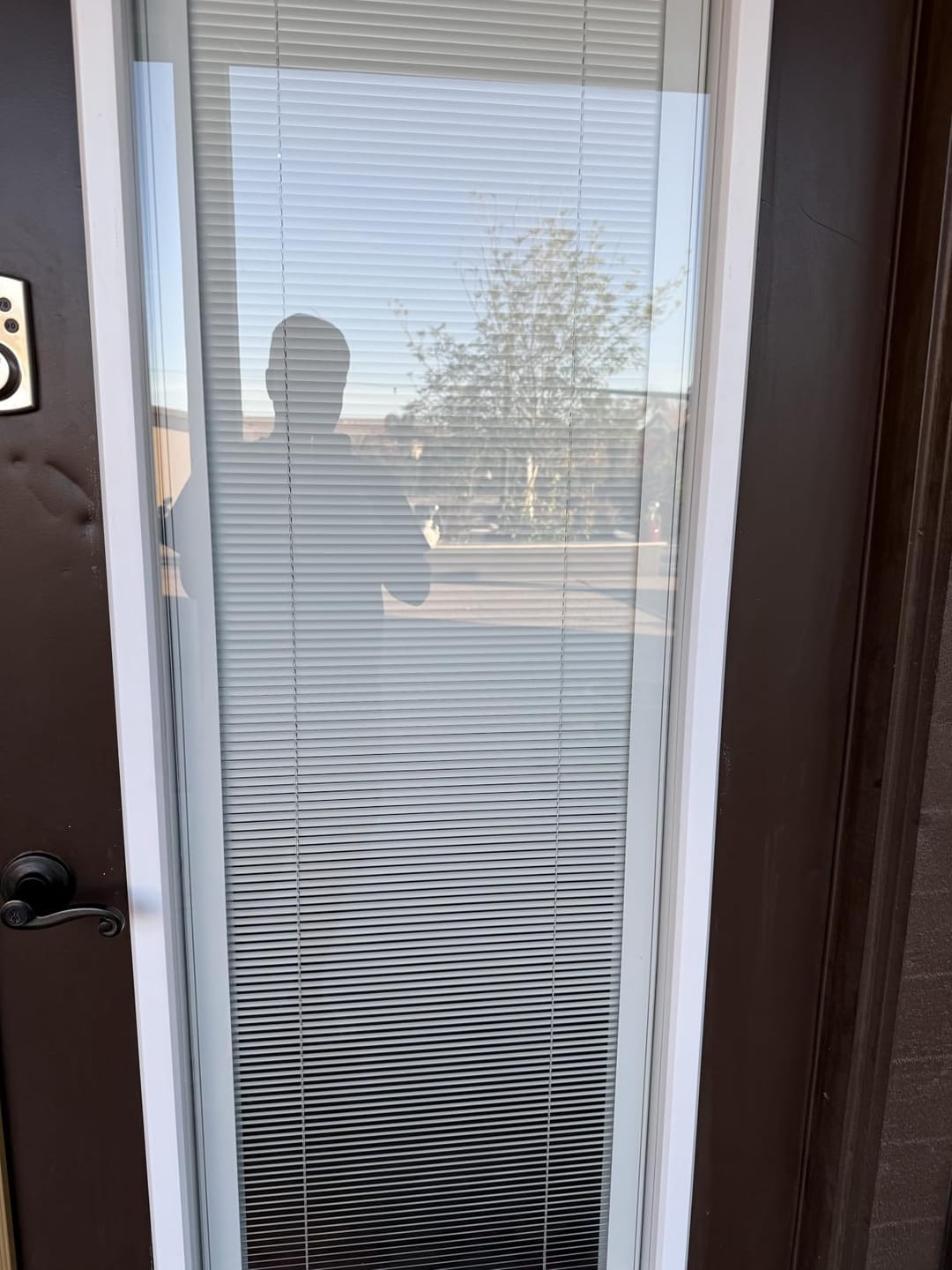 Customer photo review of TENONER 1-Lite Tempered Clear Glass Entry Door Glass Inserts Replacement for Enclosed Shutters Insert Kit