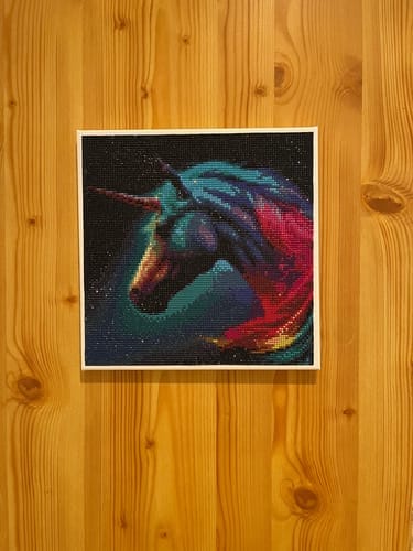 Customer photo review of Magnificent Unicorn | AB Diamond Painting Kit