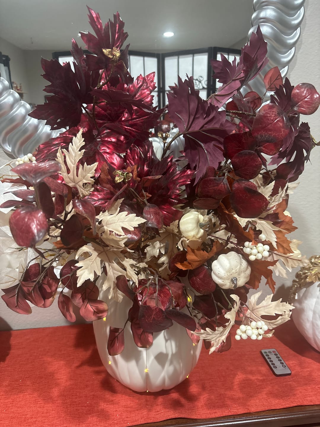 Customer photo review of Maple Leaf Branch Autumn Burgundy