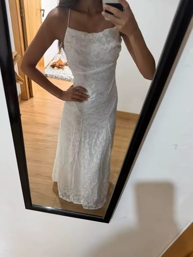 Customer photo review of Open Back Lace Maxi Dress