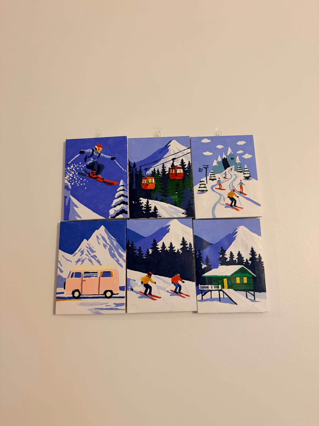Customer photo review of 6 Mini Paintings - Ski Set