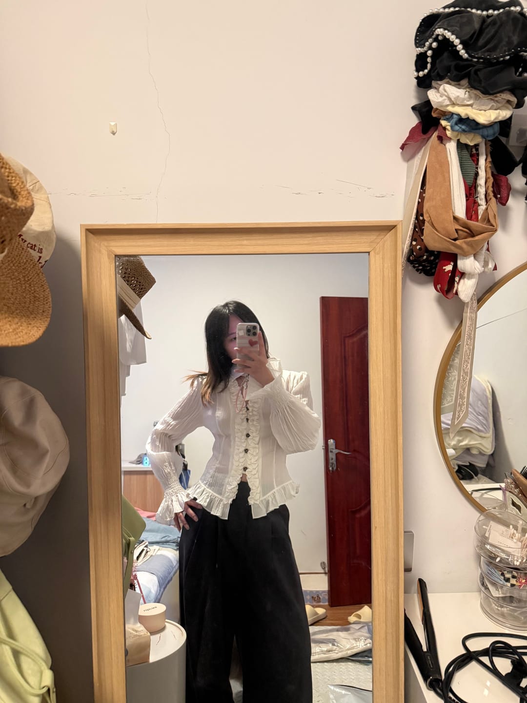 Customer photo review of DOINDULGE Ruffled Structured Gothic Shirt