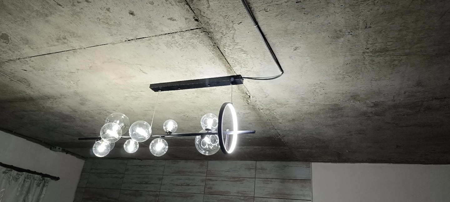 Customer photo review of Iron Chandelier for Staircase, Matte Black Frame, 90 cm