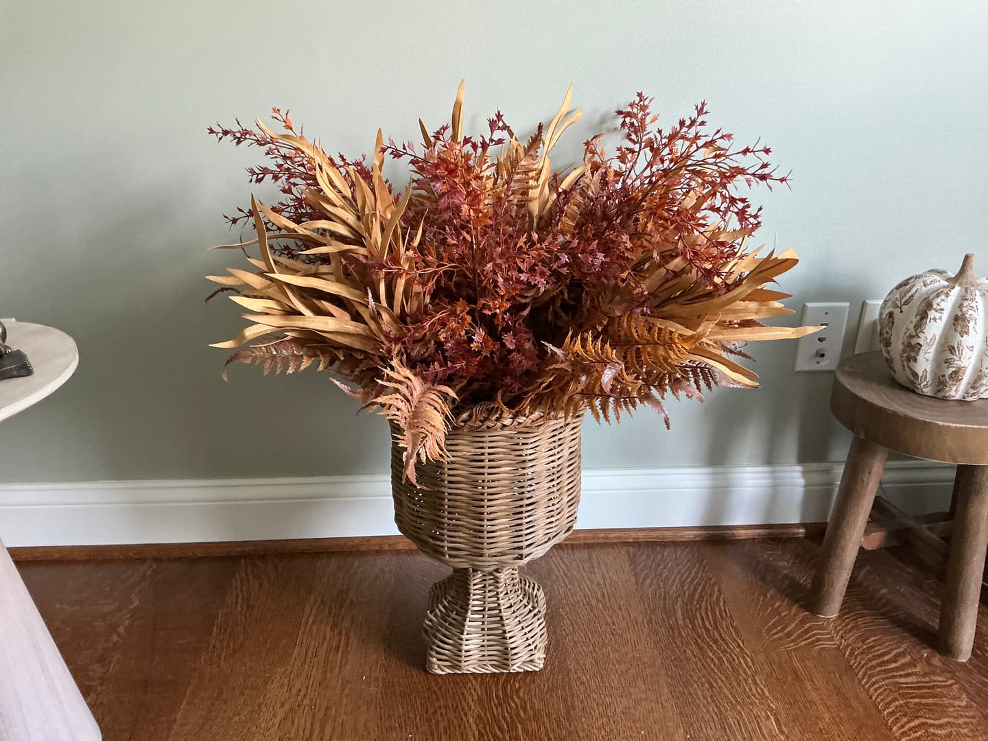 Customer photo review of Woven Rattan Urn