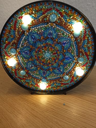 Customer photo review of Mandala colorful | Diamond Painting Lamp Kit