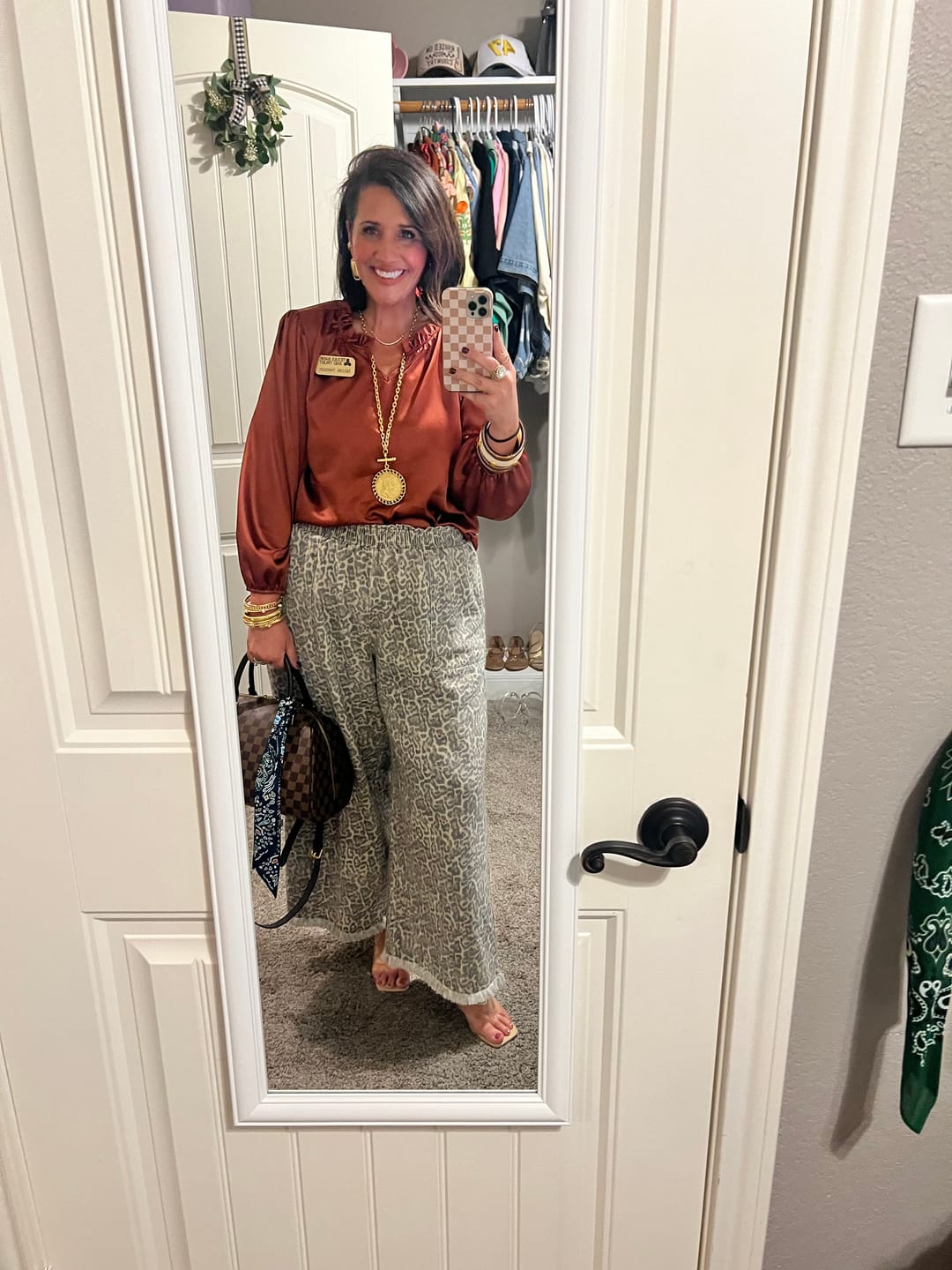 Customer photo review of Effortless Satin V Blouse