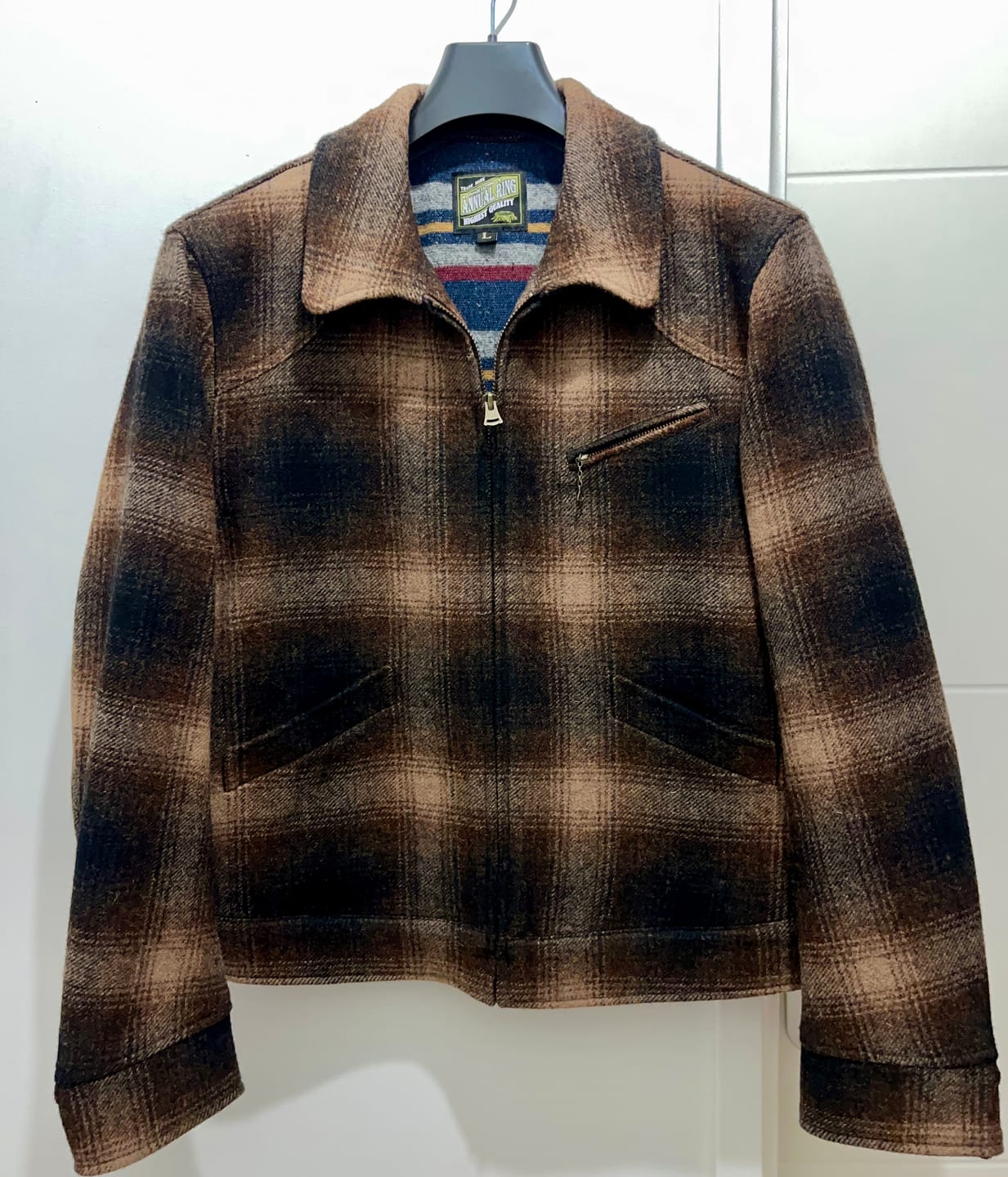 Customer photo review of 1930s Wool Shadow Plaid Tweed Cossack Jacket