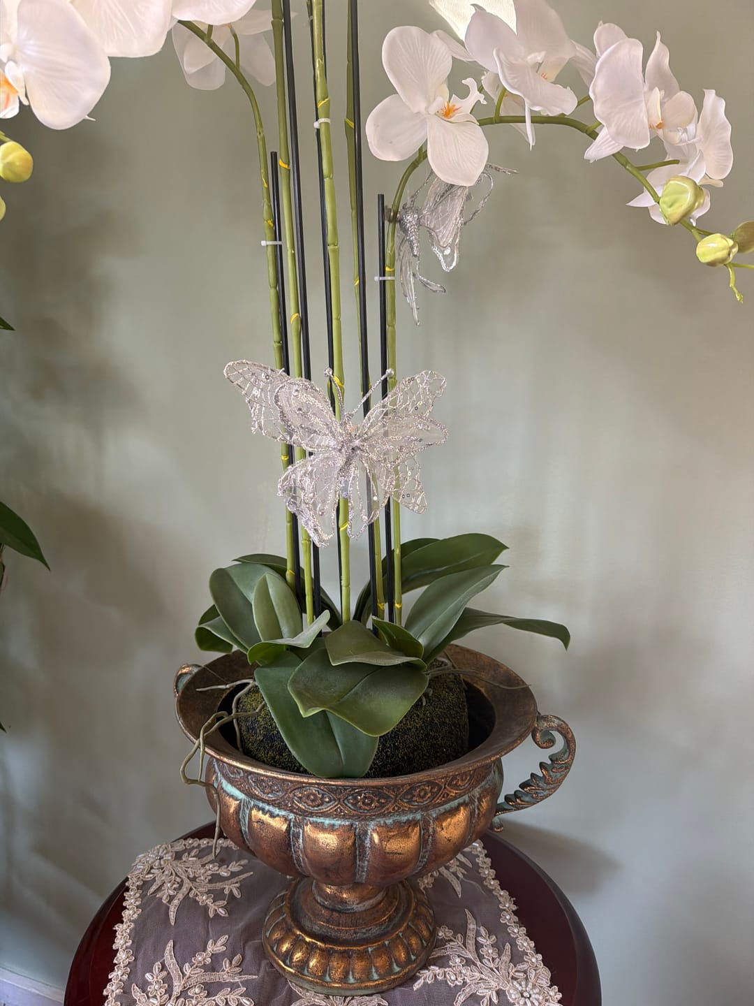 Customer photo review of Dominique French Provincial Footed Urn Planter, Antique Brass 36cm