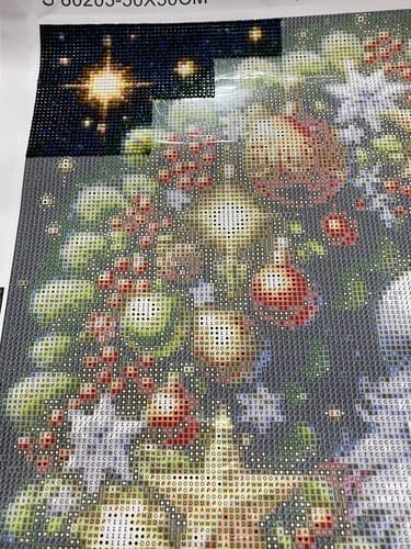 Customer photo review of Christmas wreath | Diamond Painting Kit