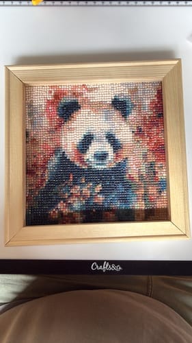 Customer photo review of Fluffy panda bear | Diamond Painting Kit
