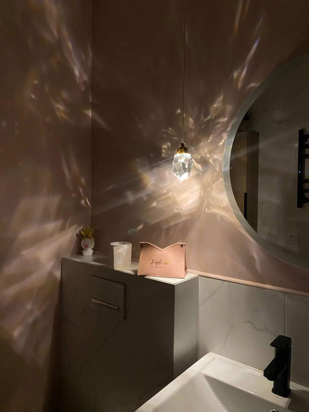 Customer photo review of Gold Crystal Drop Pendant Light for Kitchen Island, 15 cm