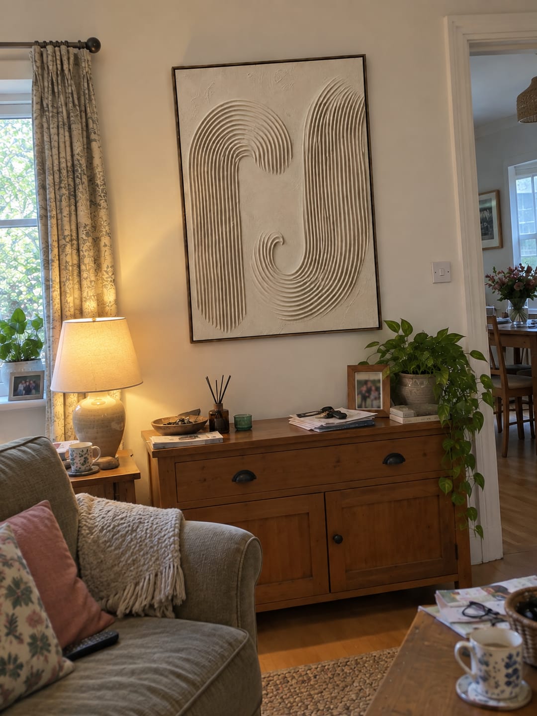 Customer photo review of KAYA — Ivory Textured Arch Japandi Wall Art