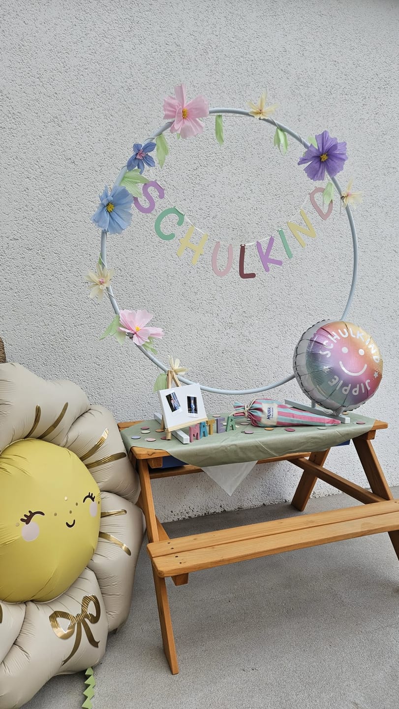Customer photo review of Girlande SCHULKIND bunt Pastellfarben