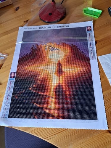 Customer photo review of Woman by the sea | Diamond Painting Kit