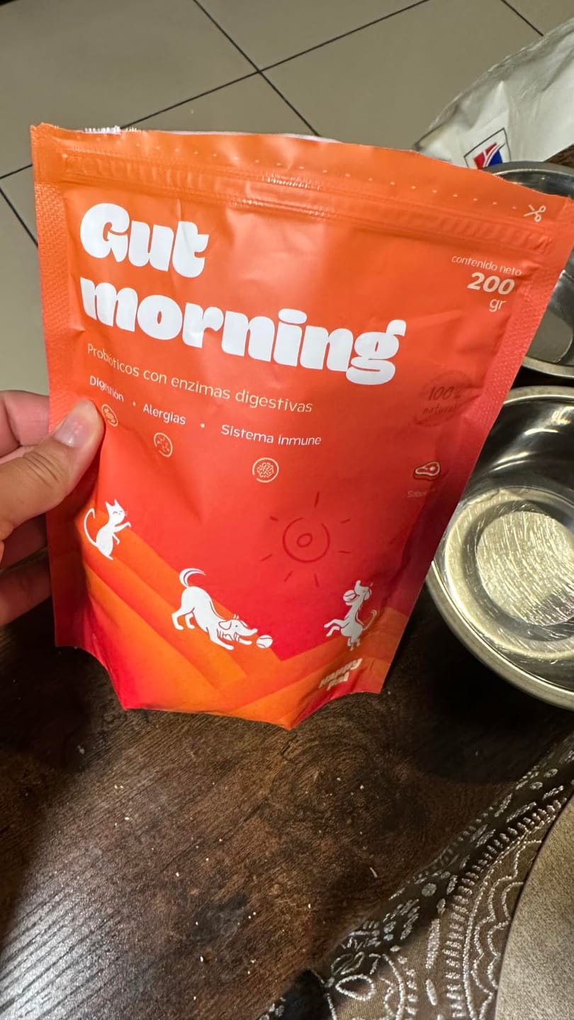 Customer photo review of Gut Morning I Probióticos para perros. Suplemento para Salud Digestiva y Salud Intestinal