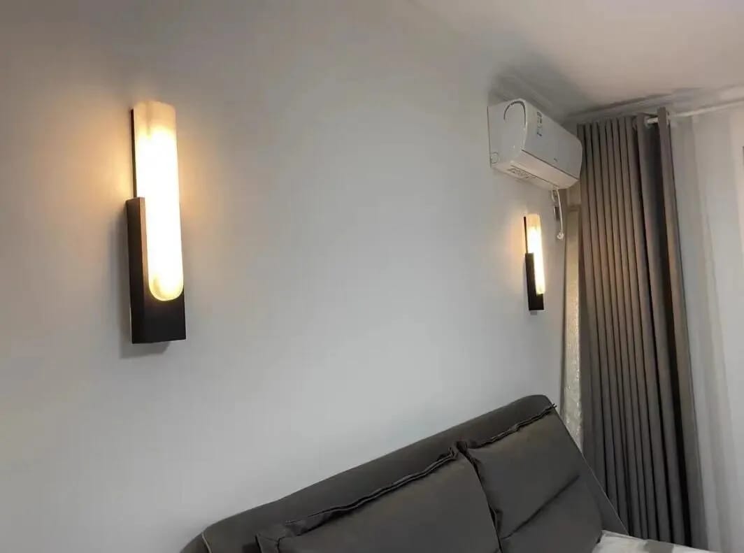 Customer photo review of Green Marble Wall Sconce for Bedroom, Iron Frame, 50 cm