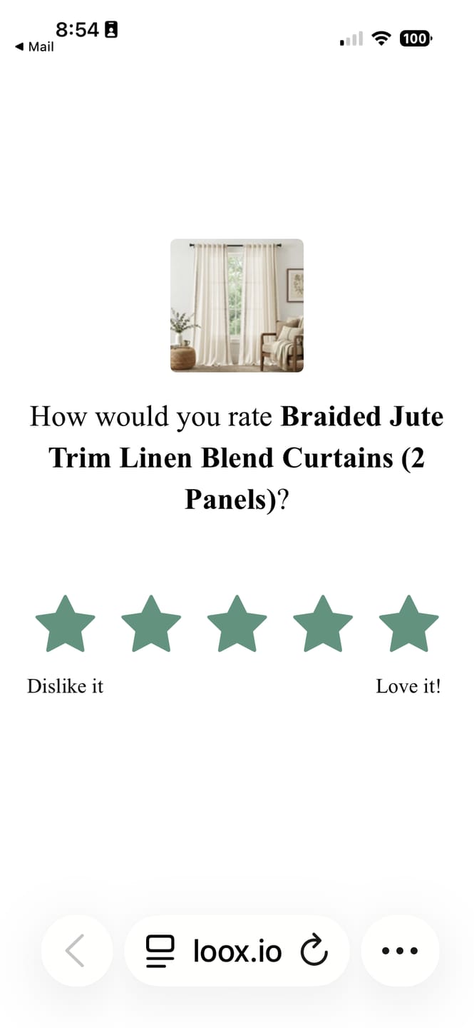 Customer photo review of Braided Jute Trim Linen Blend Curtains (2 Panels)