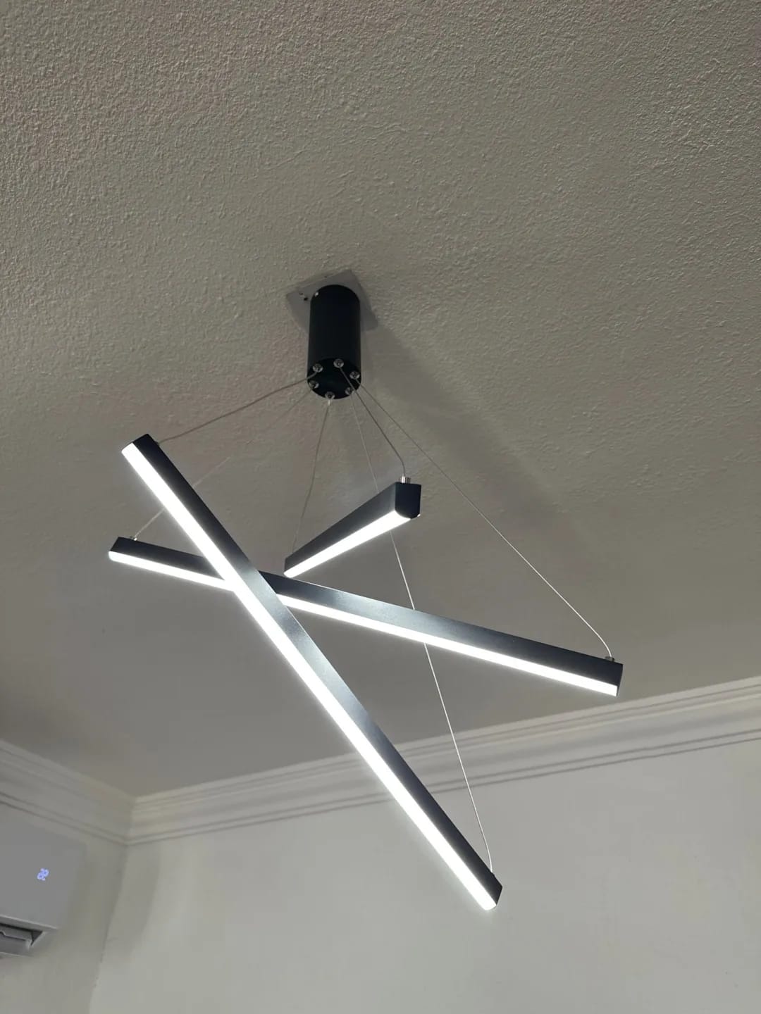 Customer photo review of Black Aluminium Chandelier for Bedroom, Staggered, 120 cm