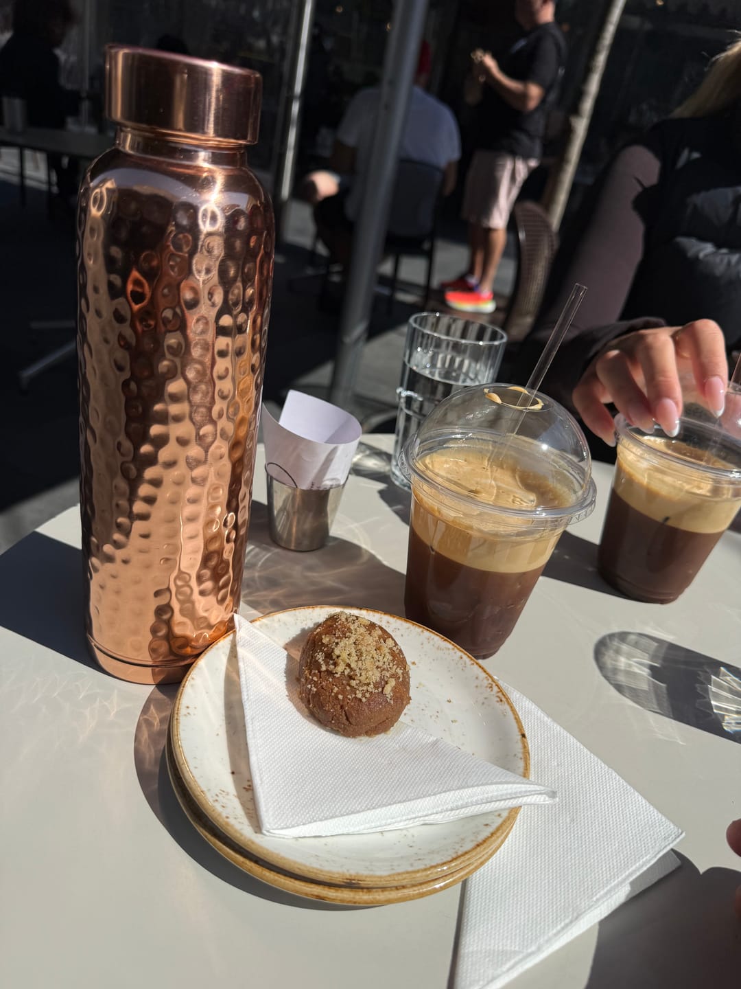 Customer photo review of Hammered Copper Gift Set - 2 Bottles & 2 Cups