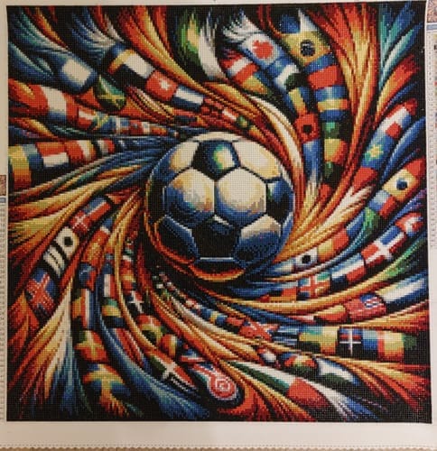 Customer photo review of Soccer World | Diamond Painting Kit
