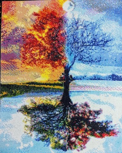 Customer photo review of One tree, four seasons | Diamond Painting Kit