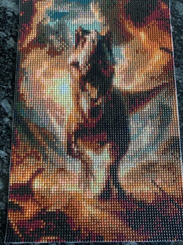 Customer photo review of Tyrannosaurus Rex roars | Diamond Painting Kit