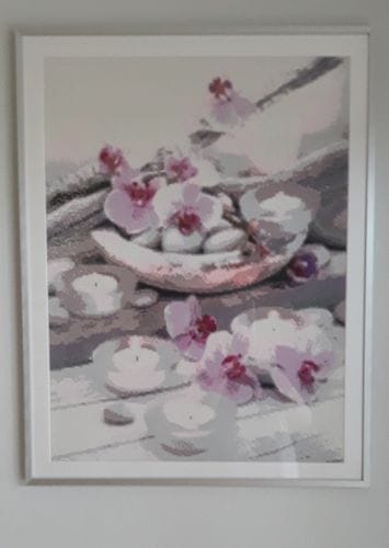 Customer photo review of Orchid tea lights | Diamond Painting Kit