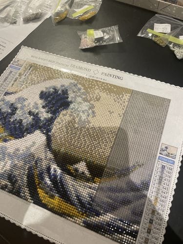 Customer photo review of The Sea Wave | Diamond Painting Kit