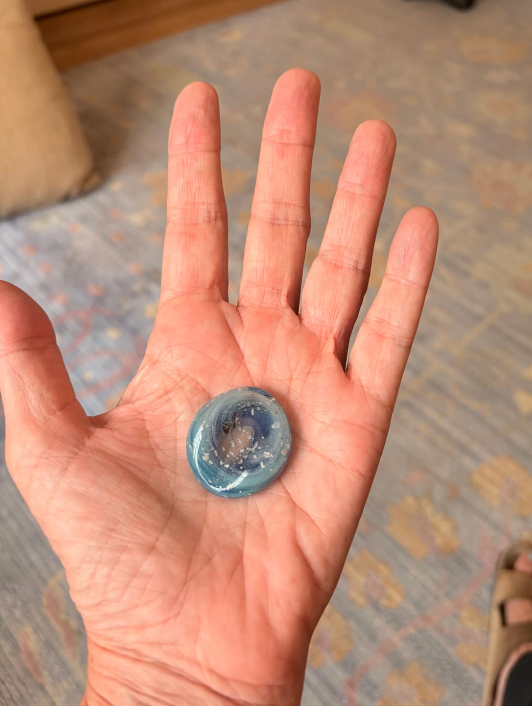 Customer photo review of Elemental Worry Stone with Cremation Ash
