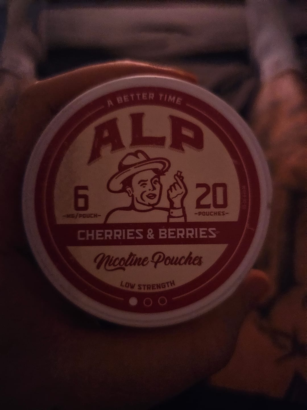 Customer photo review of Cherries & Berries Nicotine Pouches
