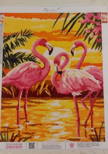 Customer photo review of Sunset on the flamingo beach | Diamond Painting Kit