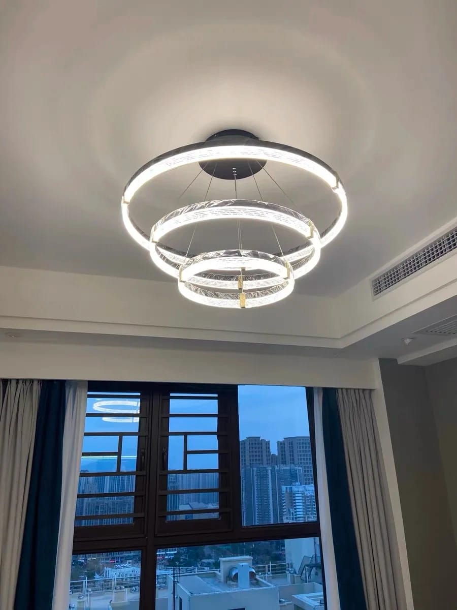 Customer photo review of Layered Ring Chandelier for Living Room, Acrylic, 40–80 cm