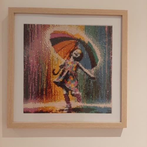 Customer photo review of Color dance in the rain | Diamond Painting Kit